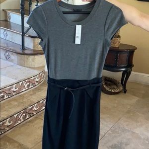 New Theory grey and black dress